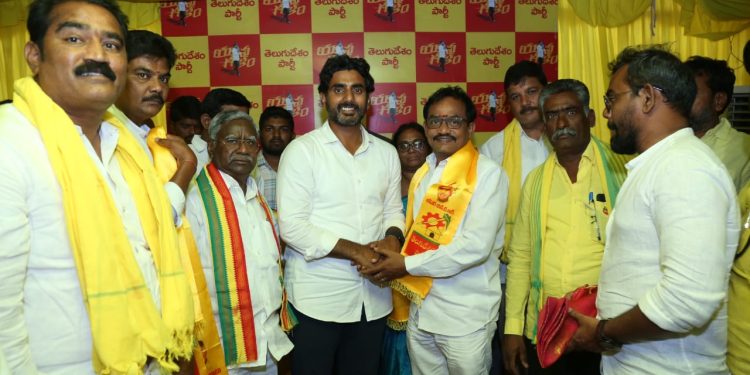 Munagapati joined TDP in the presence of Lokesh