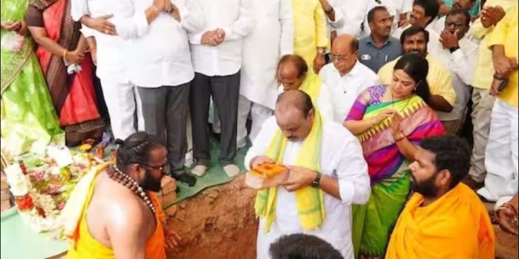 Bhumi Puja for TDP Mahanadu premises